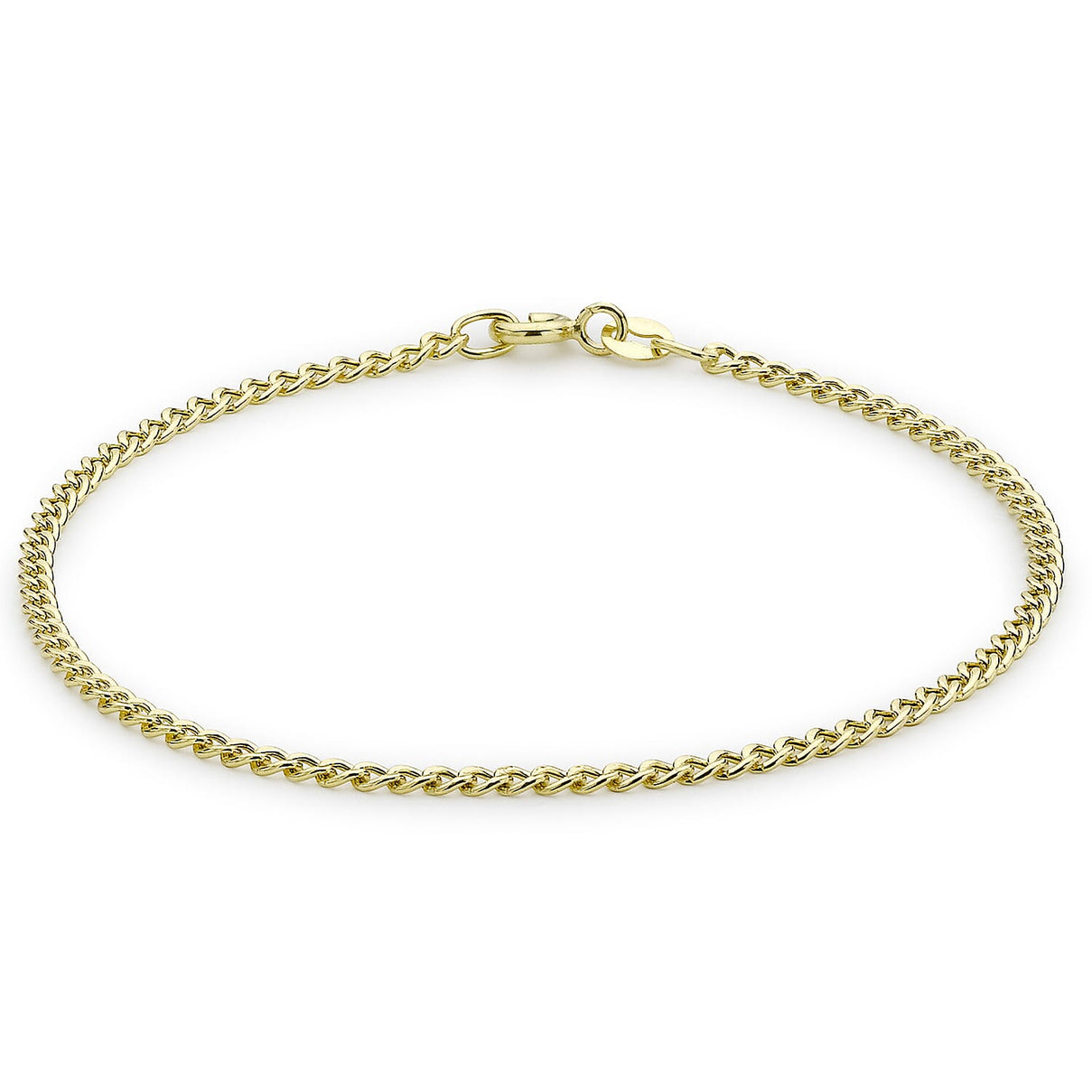9K Yellow Gold 2mm Curb Chain Bracelet 7 Inch 7193097 0