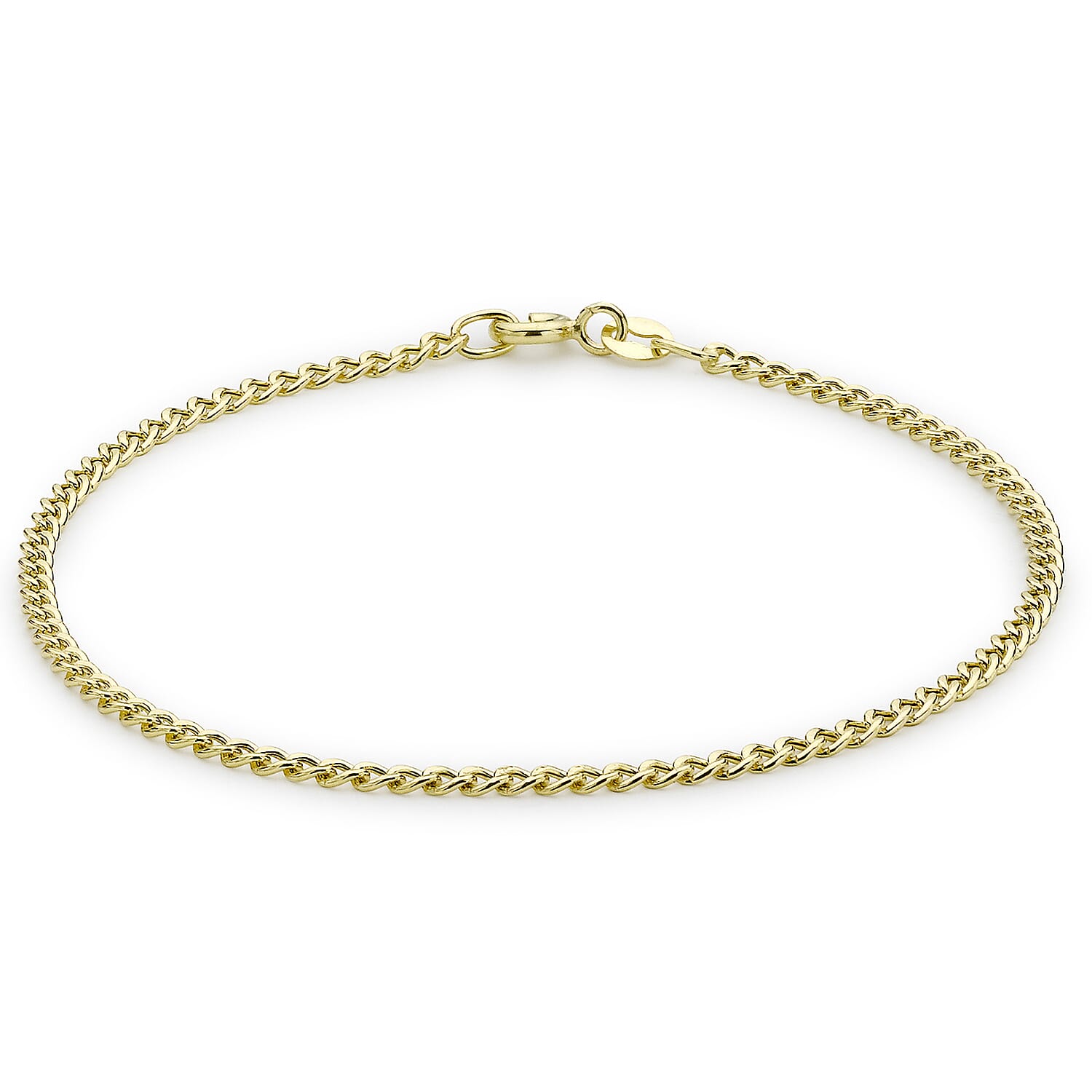 9K Yellow Gold 2mm Curb Chain Bracelet 7 Inch 7193097 0