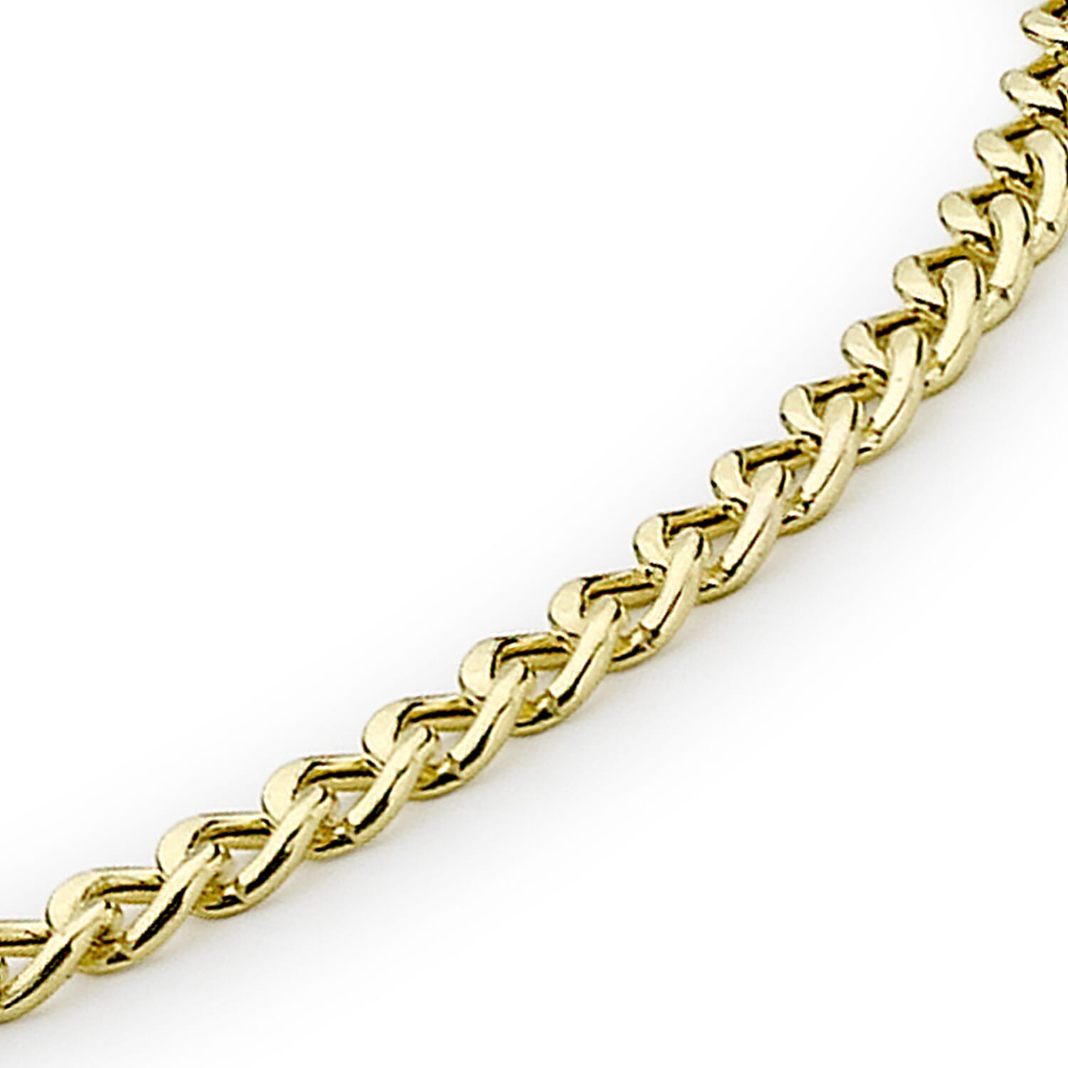9K Yellow Gold 2mm Curb Chain Bracelet 7 Inch 7193097 1