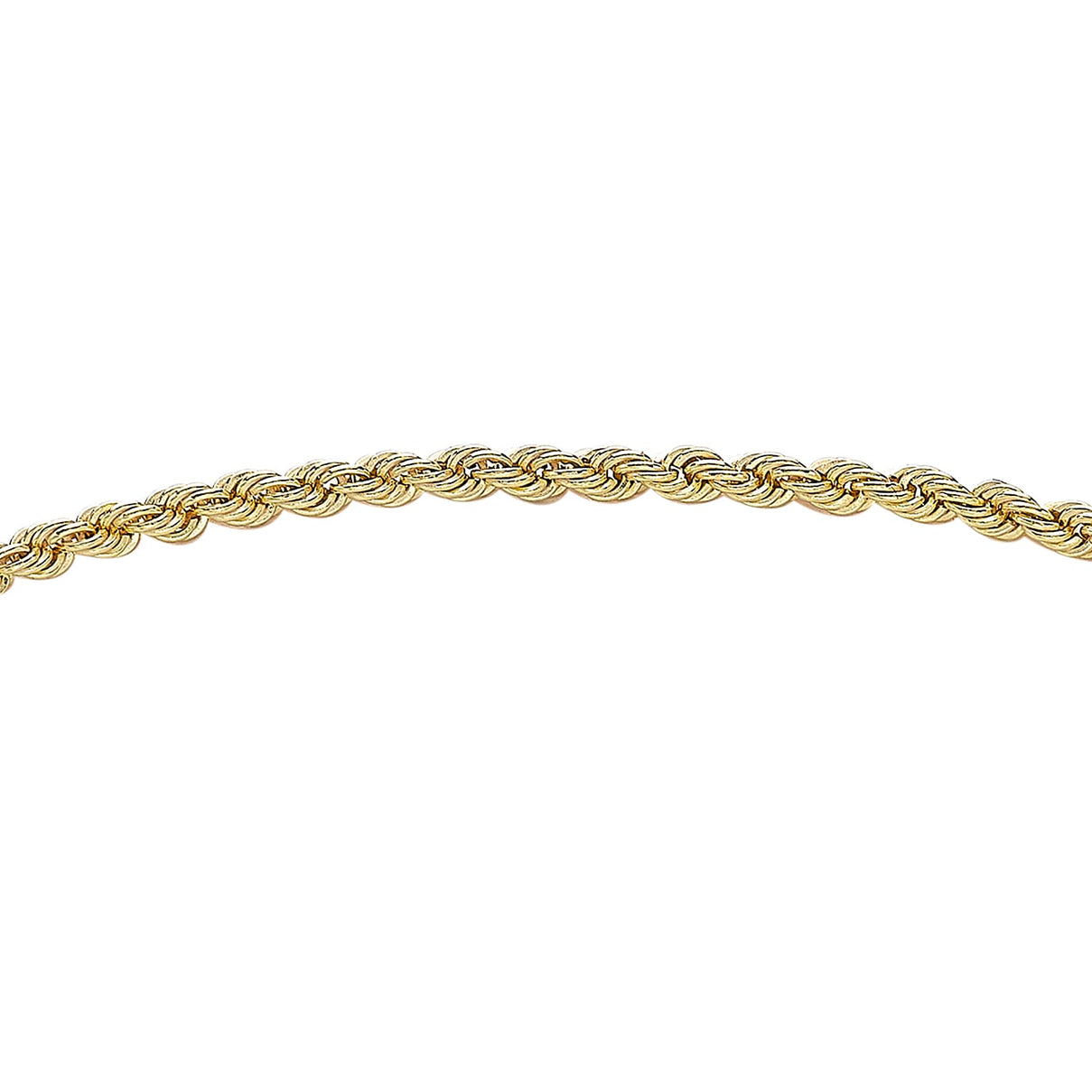 9K Yellow Gold 2mm Rope Chain Padlock And Safety Chain Bracelet 7.5 Inch 7078137 1