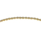 9K Yellow Gold 2mm Rope Chain Padlock And Safety Chain Bracelet 7.5 Inch
