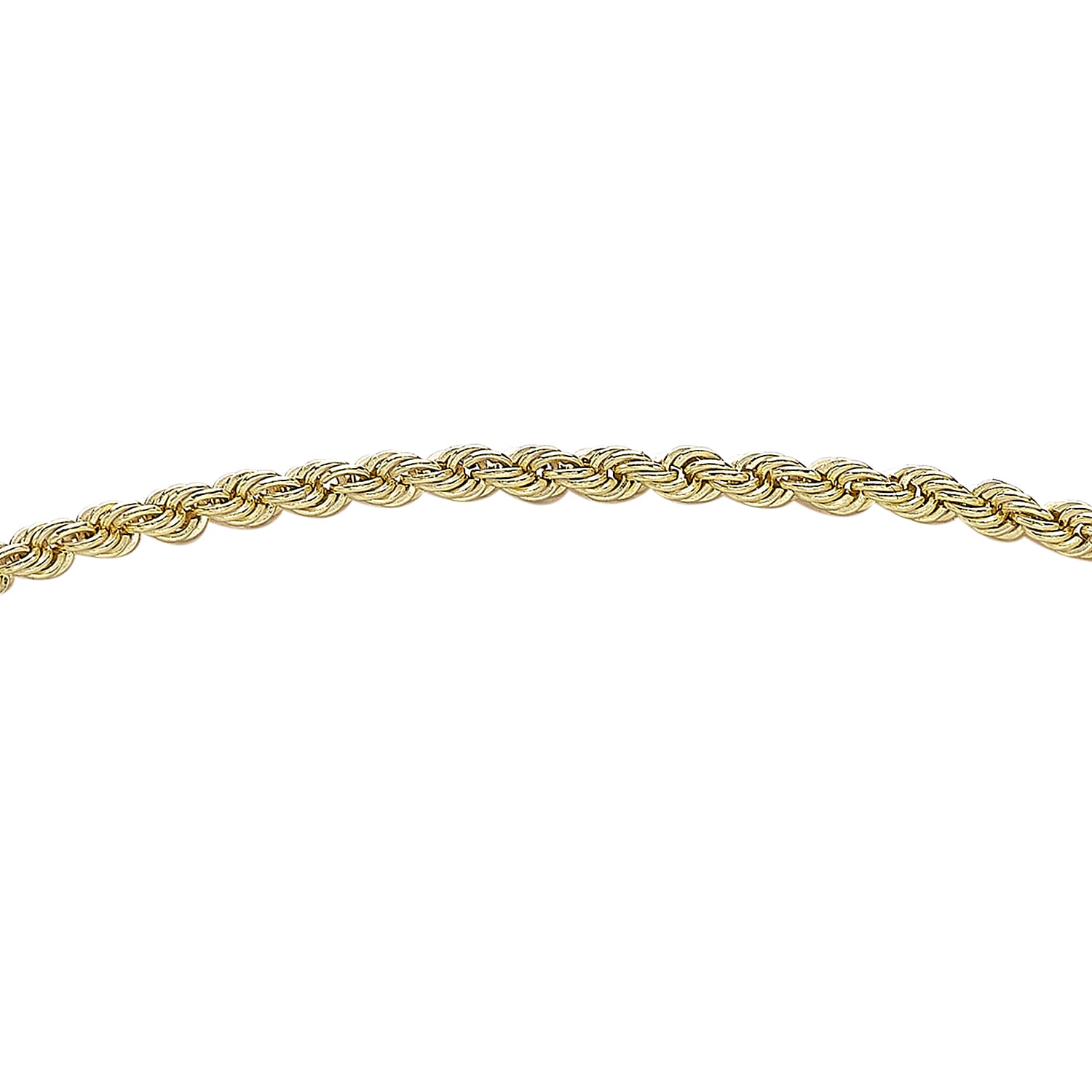 9K Yellow Gold 2mm Rope Chain Padlock And Safety Chain Bracelet 7.5 Inch 7078137 1