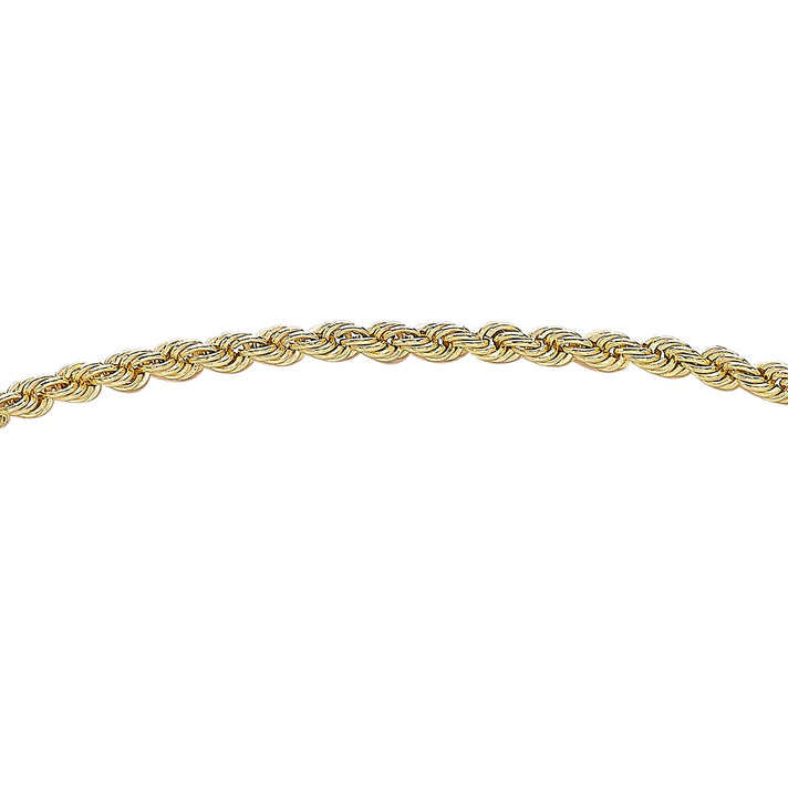 9K Yellow Gold 2mm Rope Chain Padlock And Safety Chain Bracelet 7.5 Inch 7078137 2