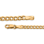 9K Yellow Gold Flat Curb Bracelet (Size - 7.5) with Lobster Clasp