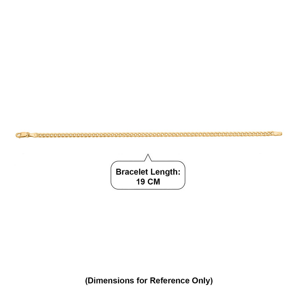 9K Yellow Gold Flat Curb Bracelet (Size - 7.5) with Lobster Clasp