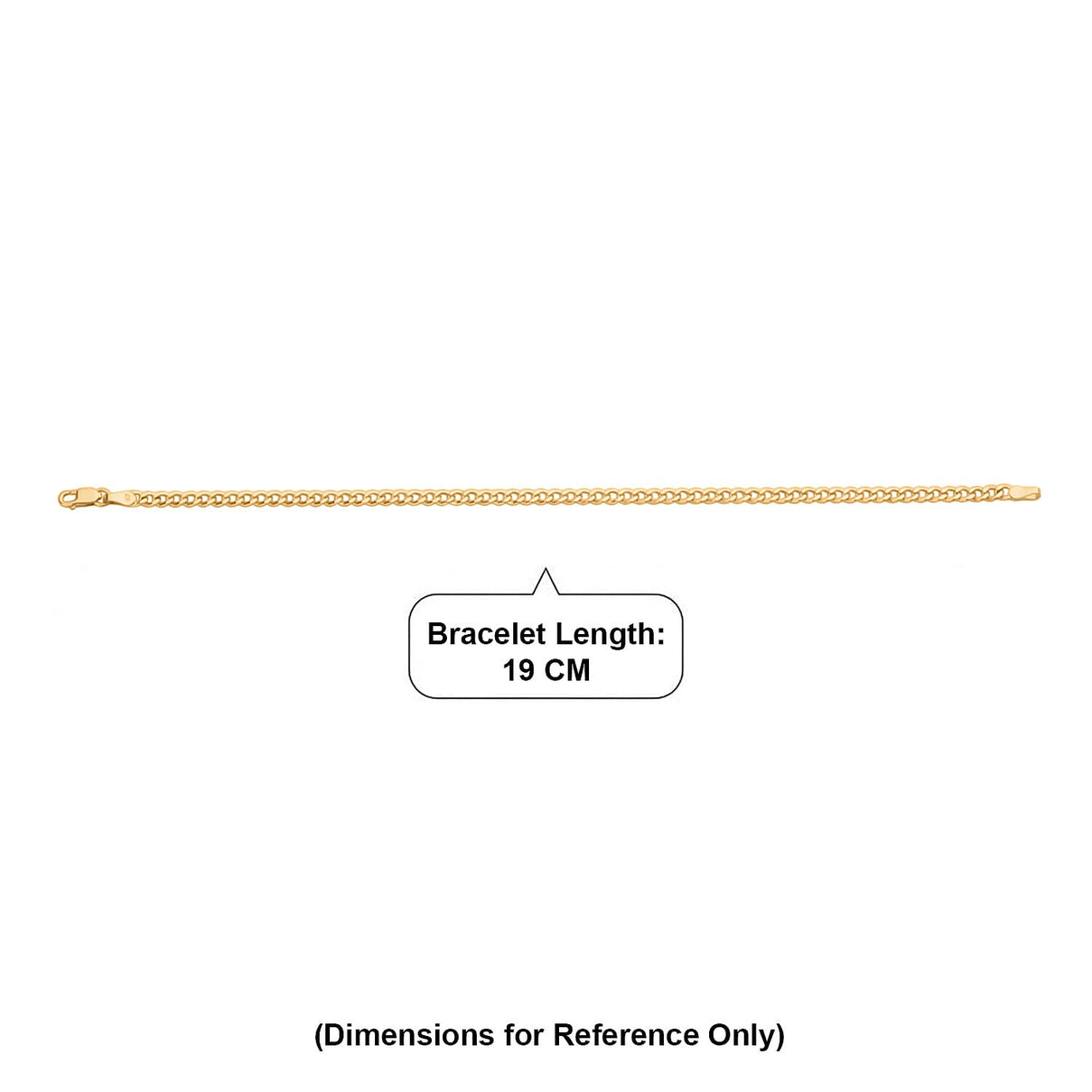 9K Yellow Gold 3.1MM Flat Curb Bracelet with Lobster Clasp 7.5 Inch 8416858 4