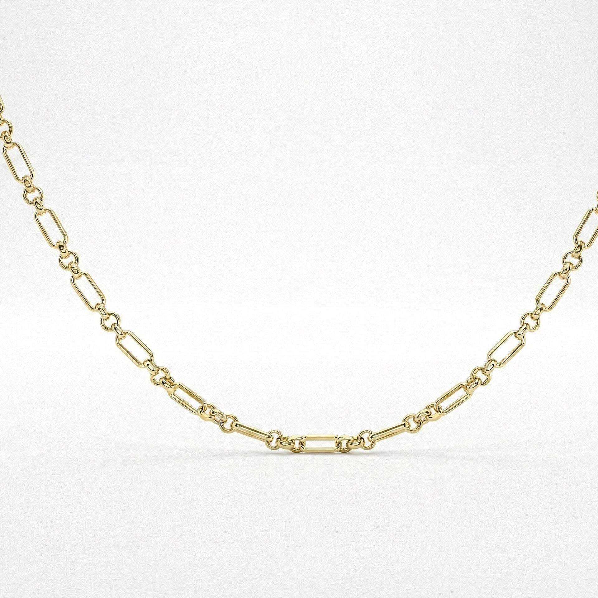 9K Yellow Gold 3.5mm Diamond Cut Figaro Belcher Chain 20 Inch 7190546 0