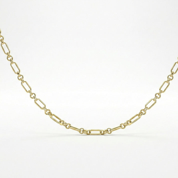 9K Yellow Gold 3.5mm Diamond Cut Figaro Belcher Chain 20 Inch 7190546 1