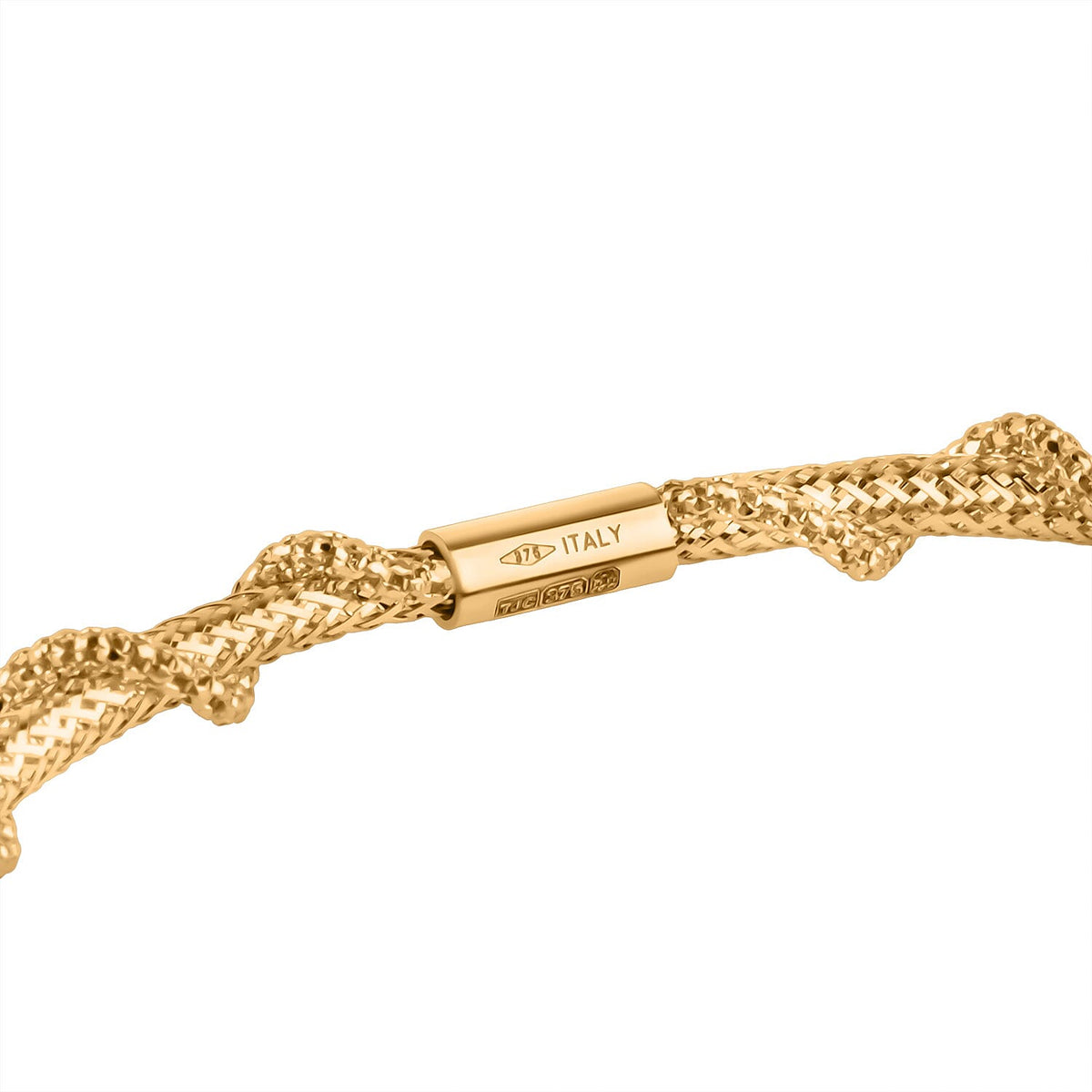 9K Yellow Gold 3.7MM Stretchable Bracelet 7.5 Inch 8416232 5