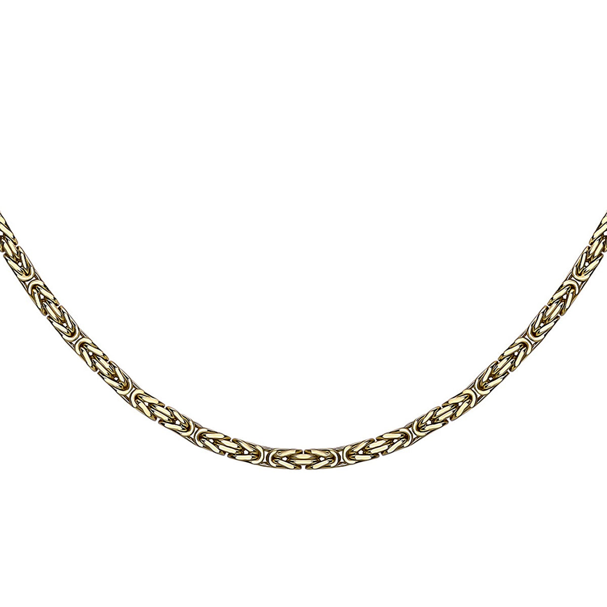 9K Yellow Gold 3.3mm Square Byzantine Chain 18 Inch 7254627 1