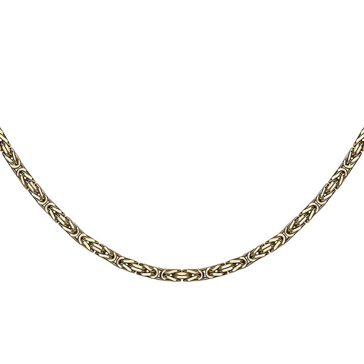 9K Yellow Gold 3.3mm Square Byzantine Chain 18 Inch 7254627 2