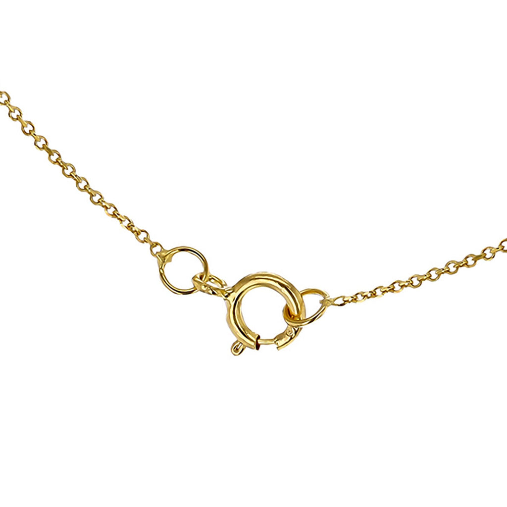 9K Yellow Gold 3.5mm X 4.5mm 'E' Initial Adjustable Necklace 15 to 17 Inch
