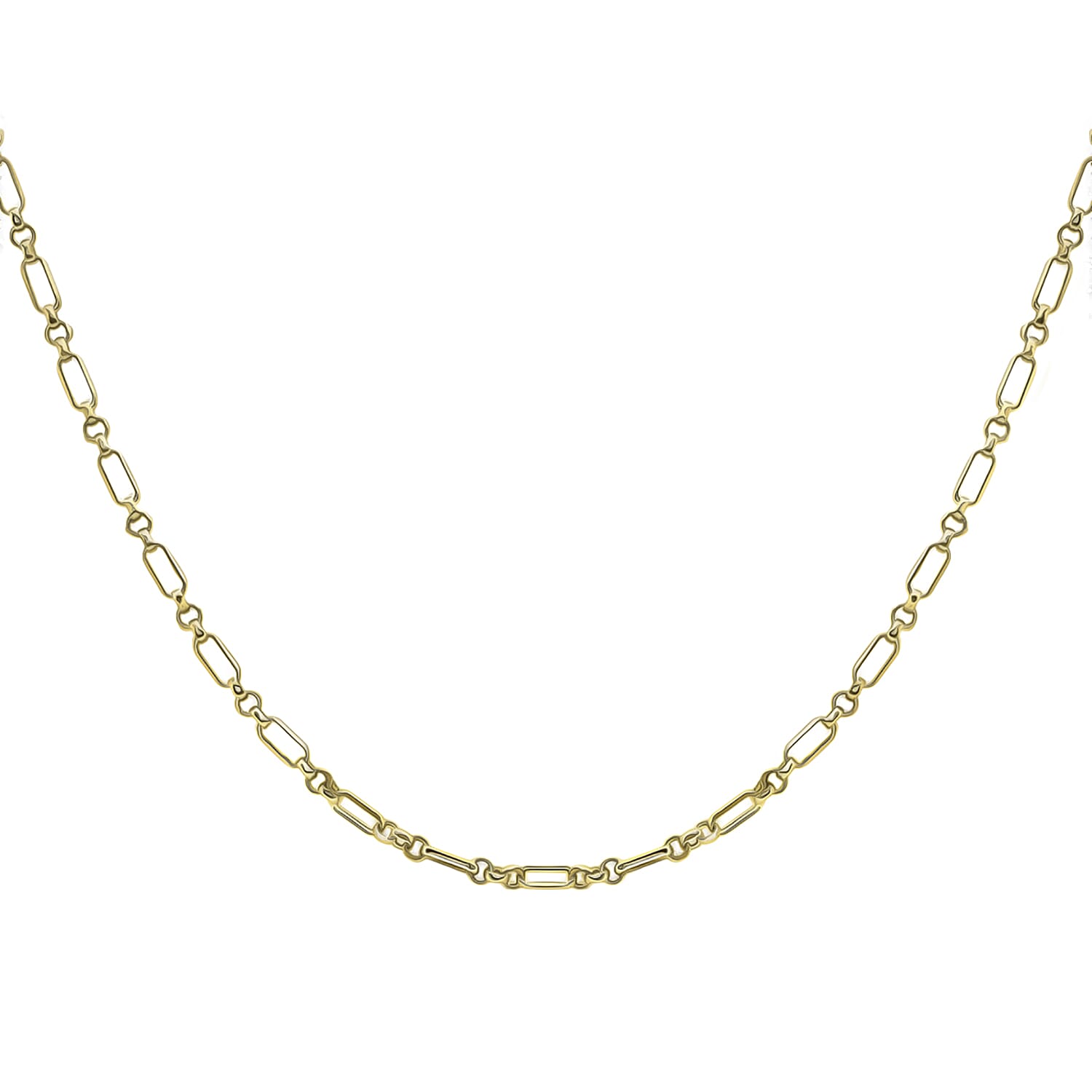 9K Yellow Gold 3.5mm Diamond Cut Figaro Belcher Chain 18 Inch 8894257 1