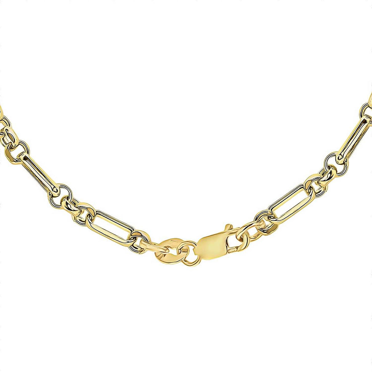 9K Yellow Gold 3.5mm Diamond Cut Figaro Belcher Chain 18 Inch 8894257 2
