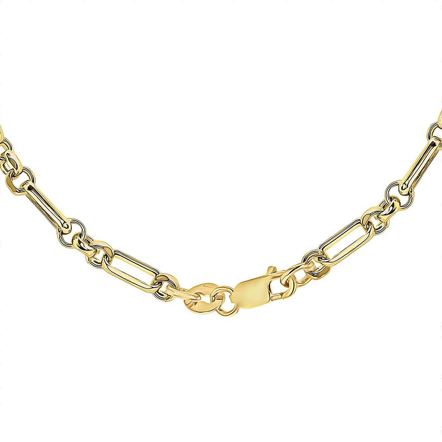 9K Yellow Gold 3.5mm Diamond Cut Figaro Belcher Chain 18 Inch 8894257 2