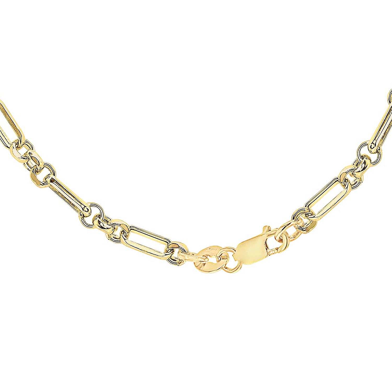 9K Yellow Gold 3.5mm Diamond Cut Figaro Belcher Chain 30 Inch 7190560 2