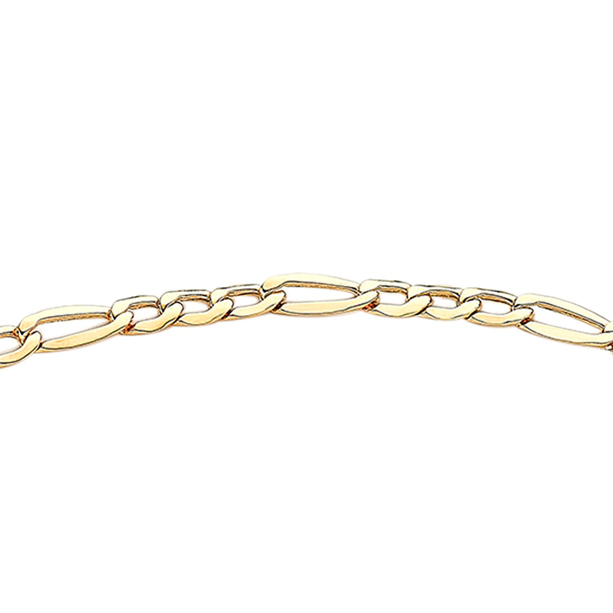 9K Yellow Gold 3.5mm Figaro 9mm X 14mm Padlock And Safety Chain Bracelet 7 Inch 7078138 1