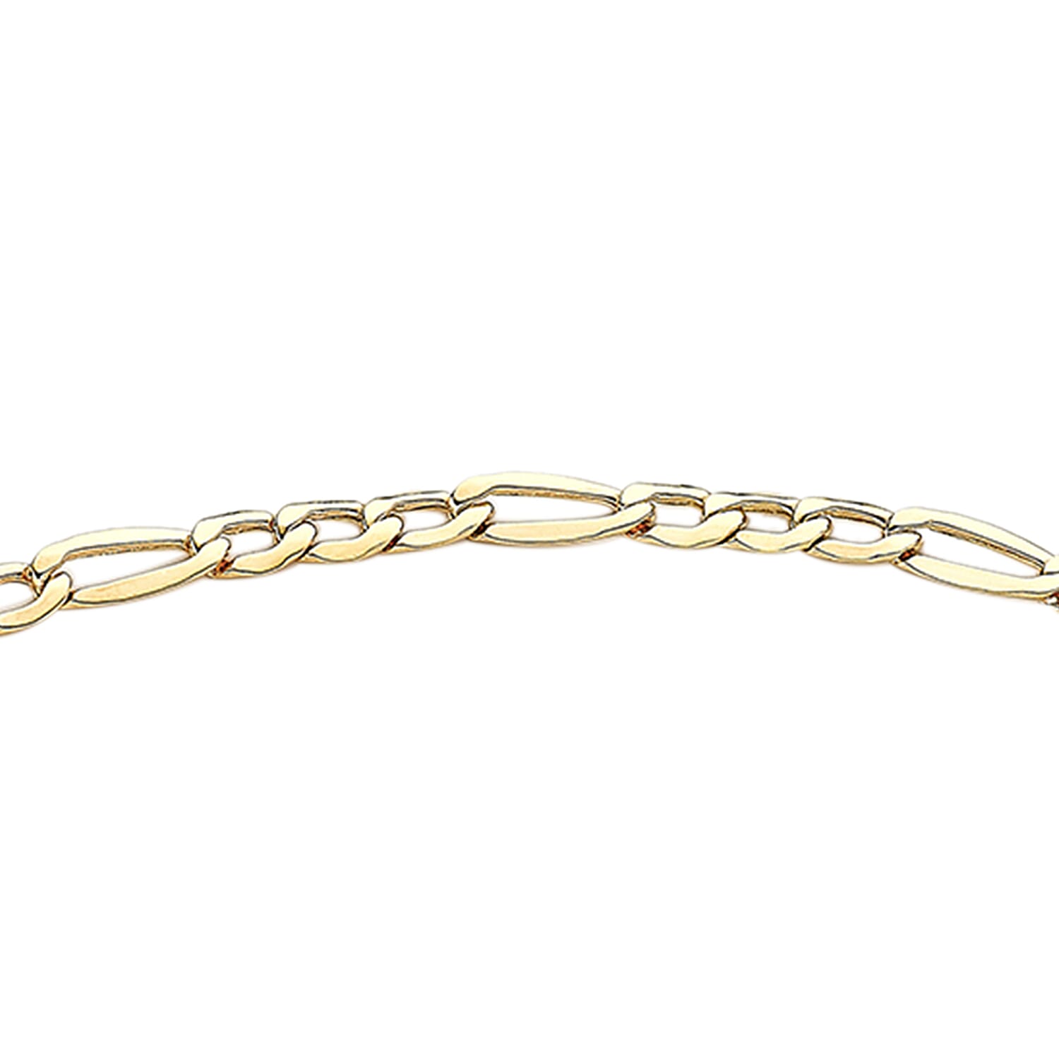 9K Yellow Gold 3.5mm Figaro 9mm X 14mm Padlock And Safety Chain Bracelet 7 Inch 7078138 1
