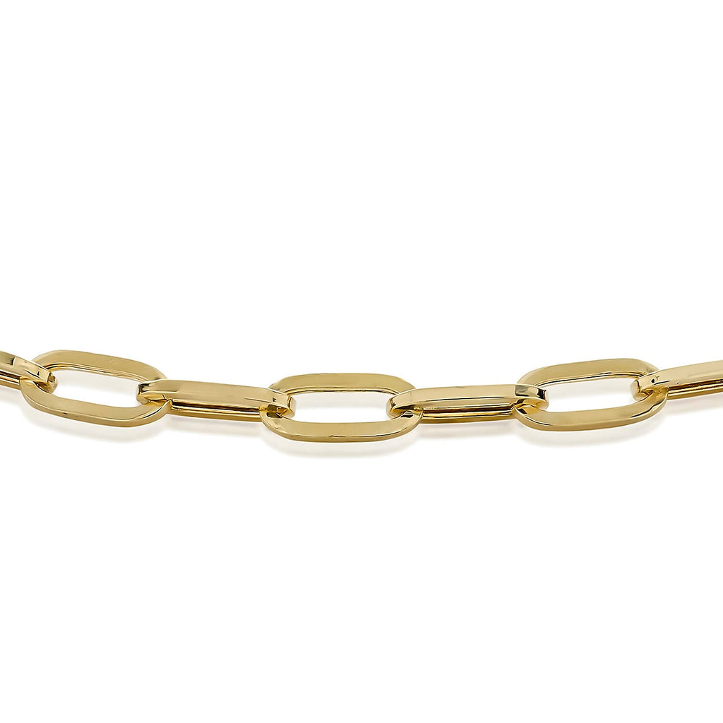 9K Yellow Gold 3.5mm Paper Chain Bracelet 7.5 Inch