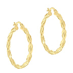 9K Yellow Gold 30mm Twist Creole Earrings