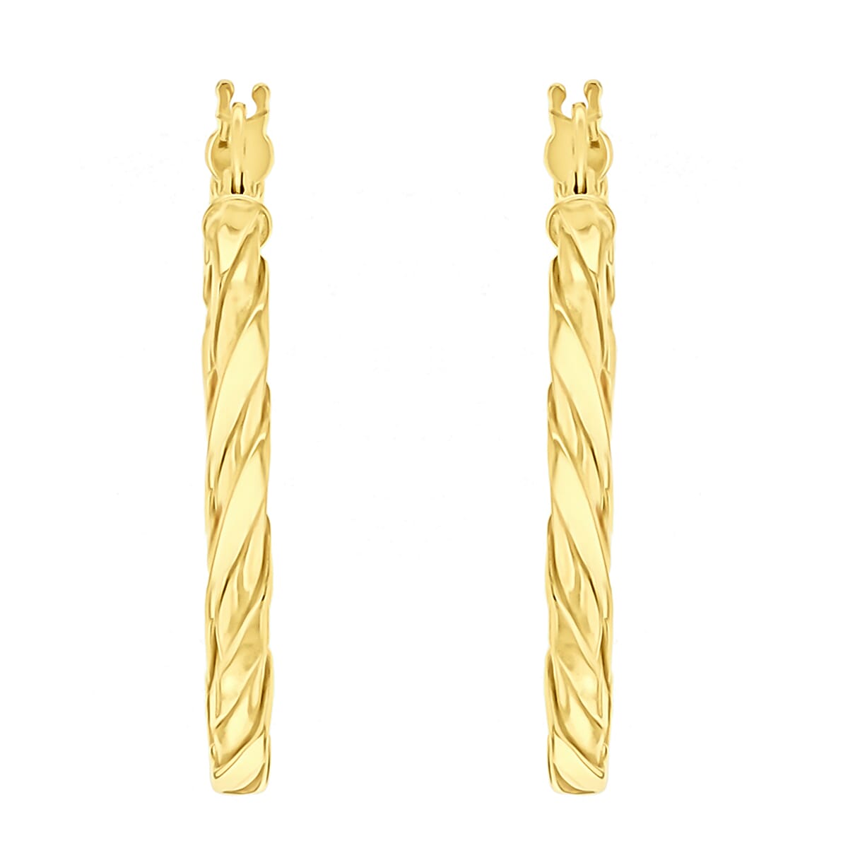 9K Yellow Gold 30mm Twist Creole Earrings 7154546 2