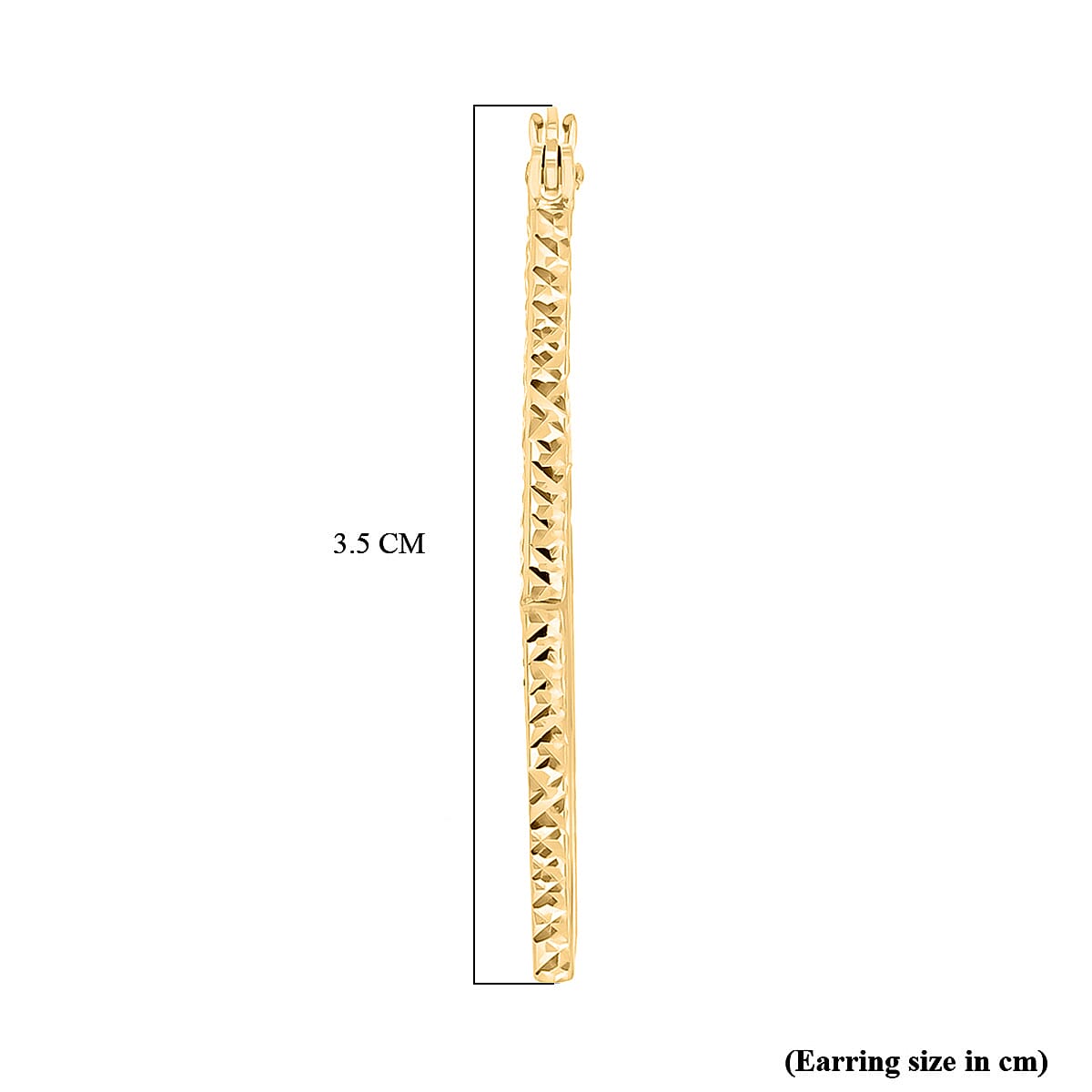 9K Yellow Gold 32MM X 30.5MM Diamond Cut Square Creole Earrings 1.7 grams 6092930 3