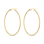 9K Yellow Gold 33MM X 54MM Supreme Finish Oval Big Hoop Creole Earrings 2.1 grams