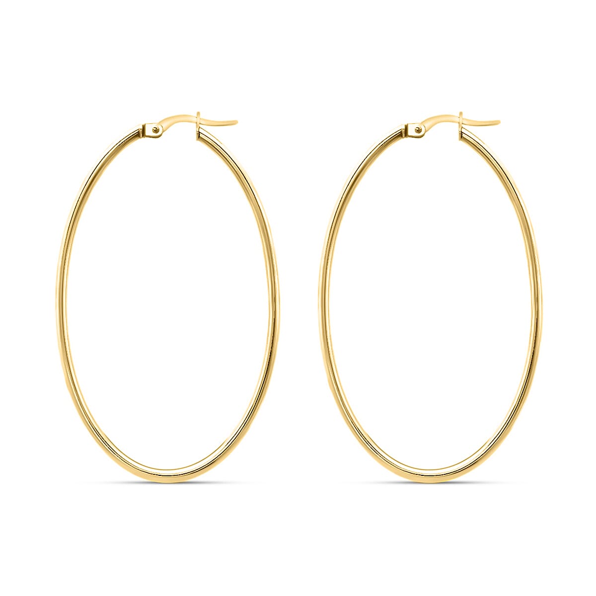 9K Yellow Gold 33MM X 54MM Supreme Finish Oval Big Hoop Creole Earrings 2.1 grams 6092927 2