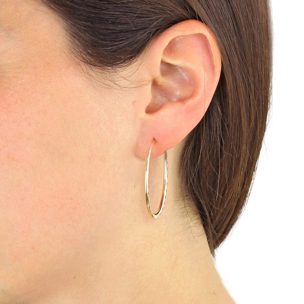 9K Yellow Gold 33MM X 54MM Supreme Finish Oval Big Hoop Creole Earrings 2.1 grams 6092927 4