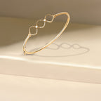 9K Yellow Gold 39mm x 11mm Diamond Cut Triple Square Bangle