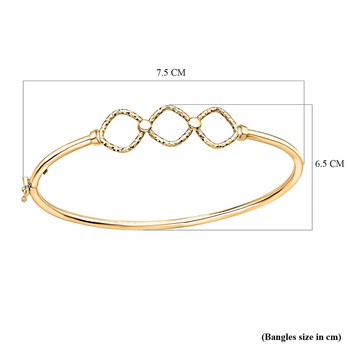 9K Yellow Gold 39mm x 11mm Diamond Cut Triple Square Bangle 8895036 4