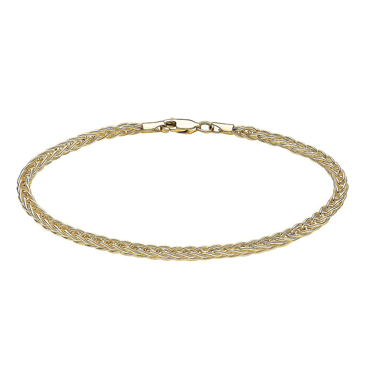 9K Yellow Gold 3MM Spiga Chain Bracelet 7.5 Inch 3 grams 6093039 1