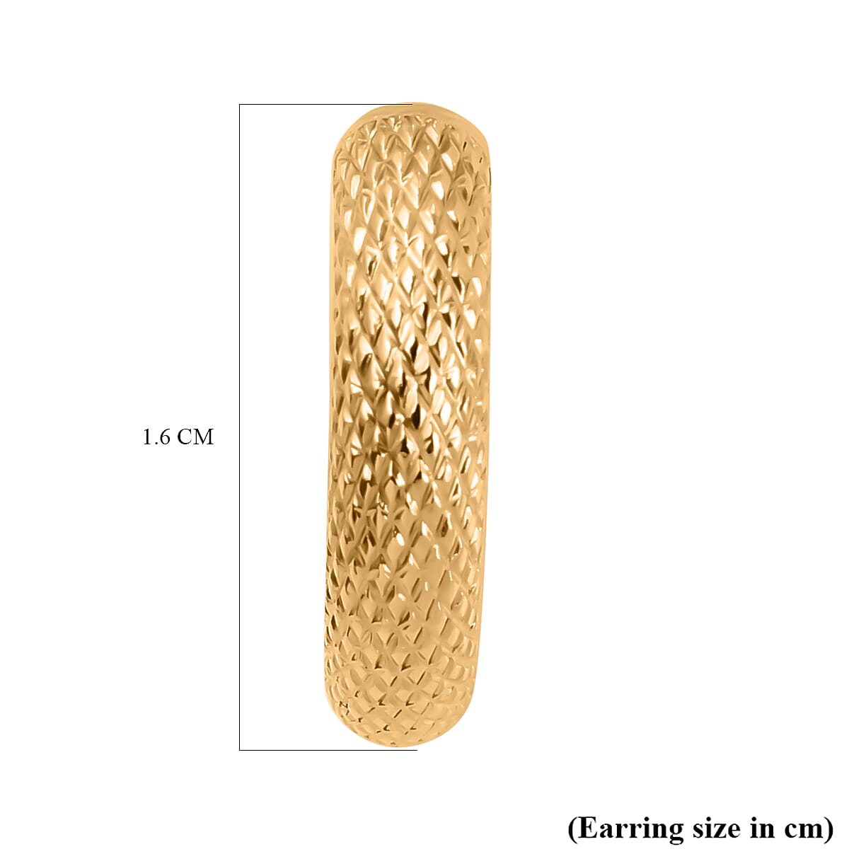 9K Yellow Gold 3MM Tube 15MM Diamond Cut Textured Round Hoop Creole Earrings 0.9 grams 6092926 5