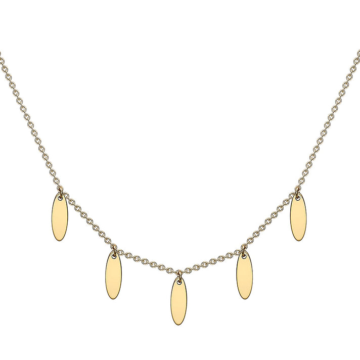 9K Yellow Gold 3mm X 8.8mm Oval Drop Adjustable Necklace 16 to 17 Inch 7189781 1