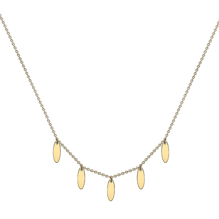 9K Yellow Gold 3mm X 8.8mm Oval Drop Adjustable Necklace 16 to 17 Inch 7189781 2