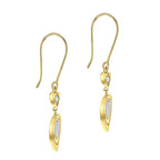 9K Yellow Gold 3mm Combodian Zircon 13mm X 38.5mm Stardust Double Heart Earrings