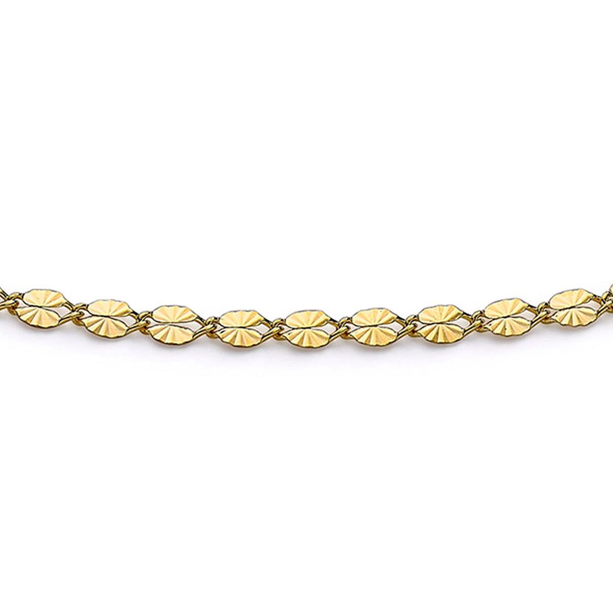 9K Yellow Gold 3mm Diamond Cut Forzatina Chain Bracelet 7.2 Inch 7078135 1