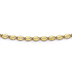 9K Yellow Gold 3mm Diamond Cut Forzatina Chain Bracelet 7.2 Inch
