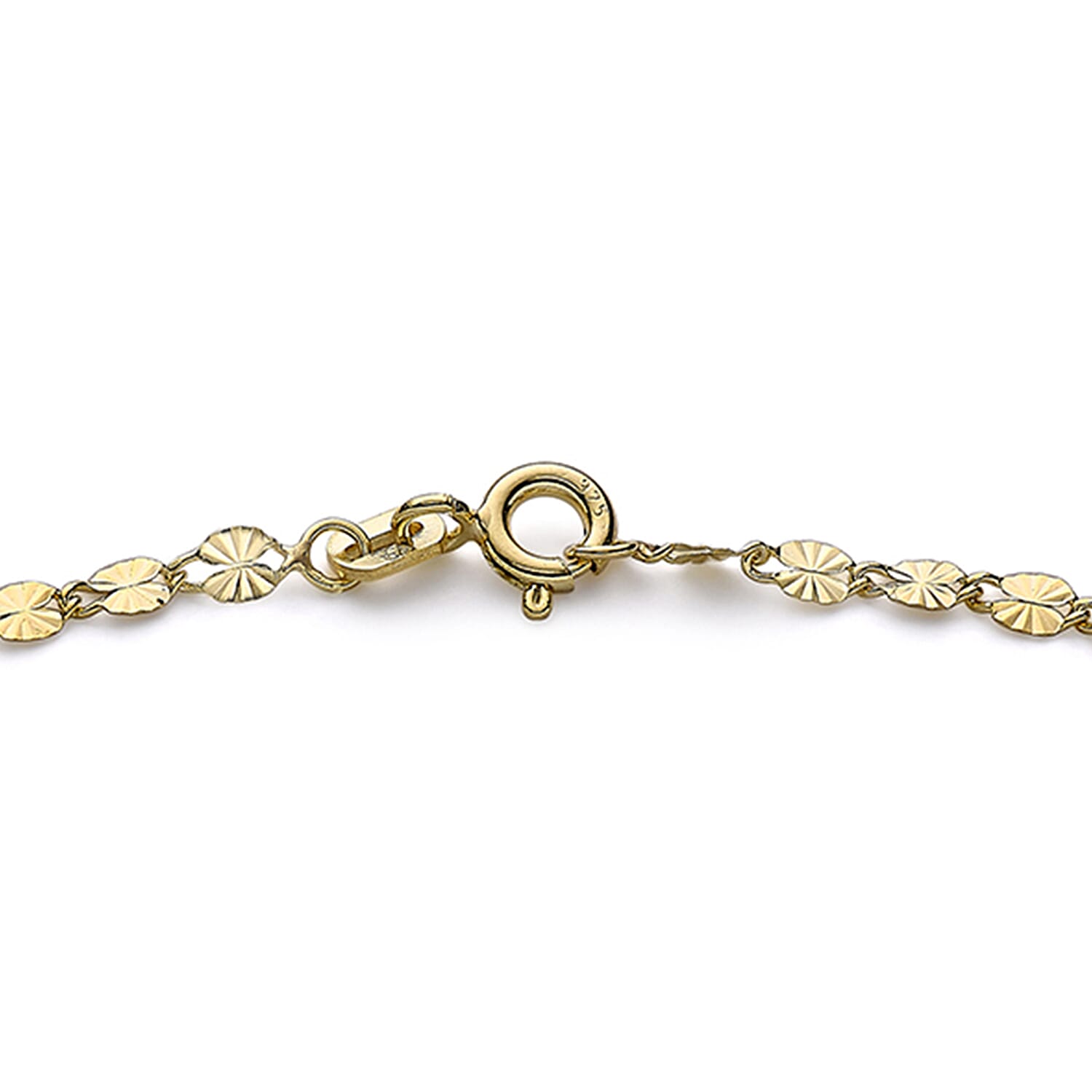 9K Yellow Gold 3mm Diamond Cut Forzatina Chain Bracelet 7.2 Inch 7078135 2