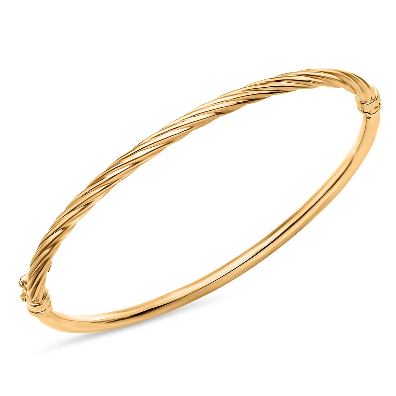 9K Yellow Gold 3mm Half Twist Bangle 8894698 0