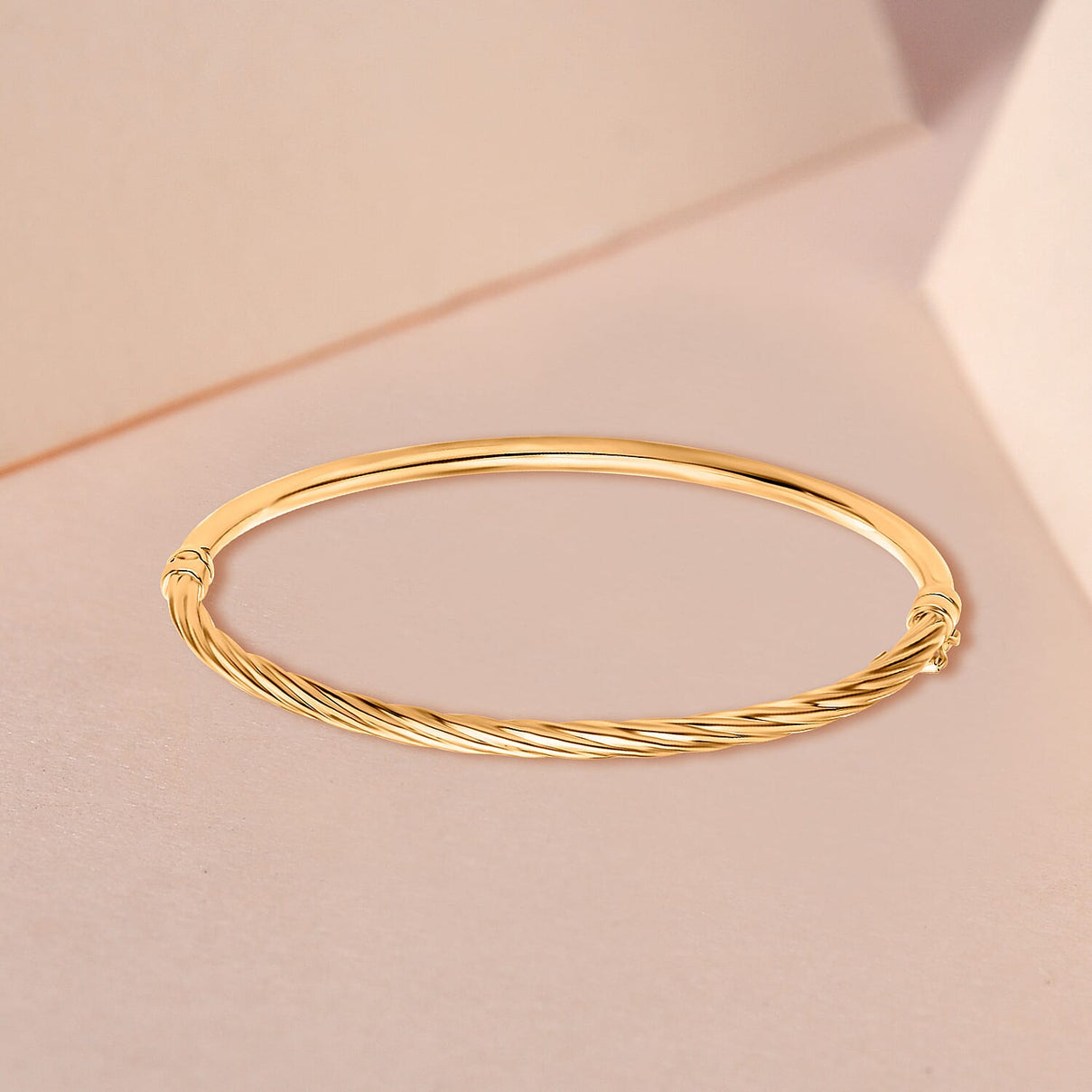 9K Yellow Gold 3mm Half Twist Bangle 8894698 2