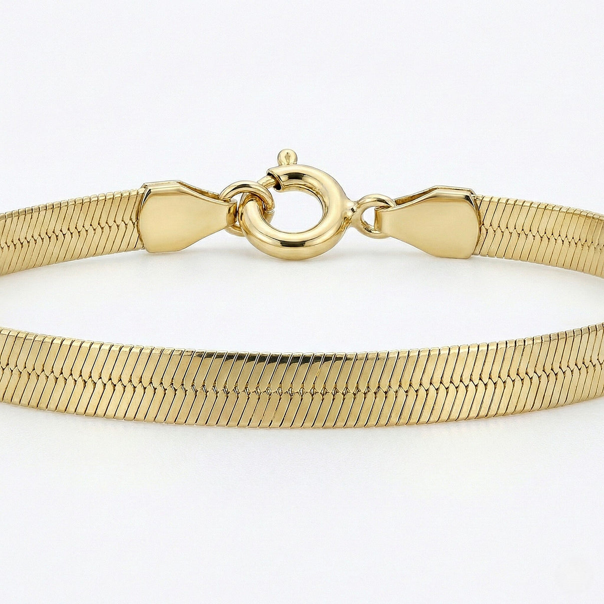 9K Yellow Gold 3mm Herringbone Bracelet 7 Inch 7193028 3
