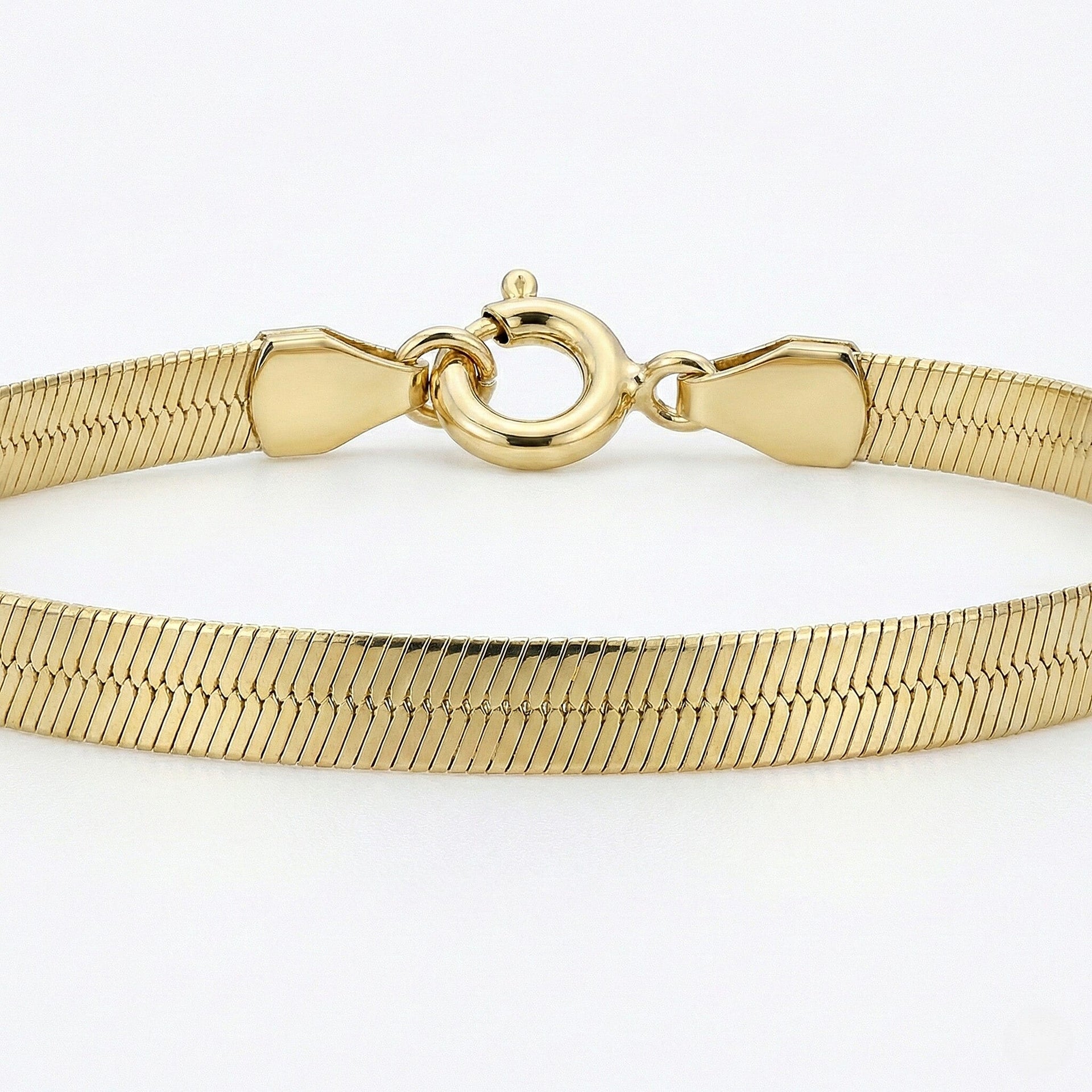 9K Yellow Gold 3mm Herringbone Bracelet 7 Inch 7193028 3