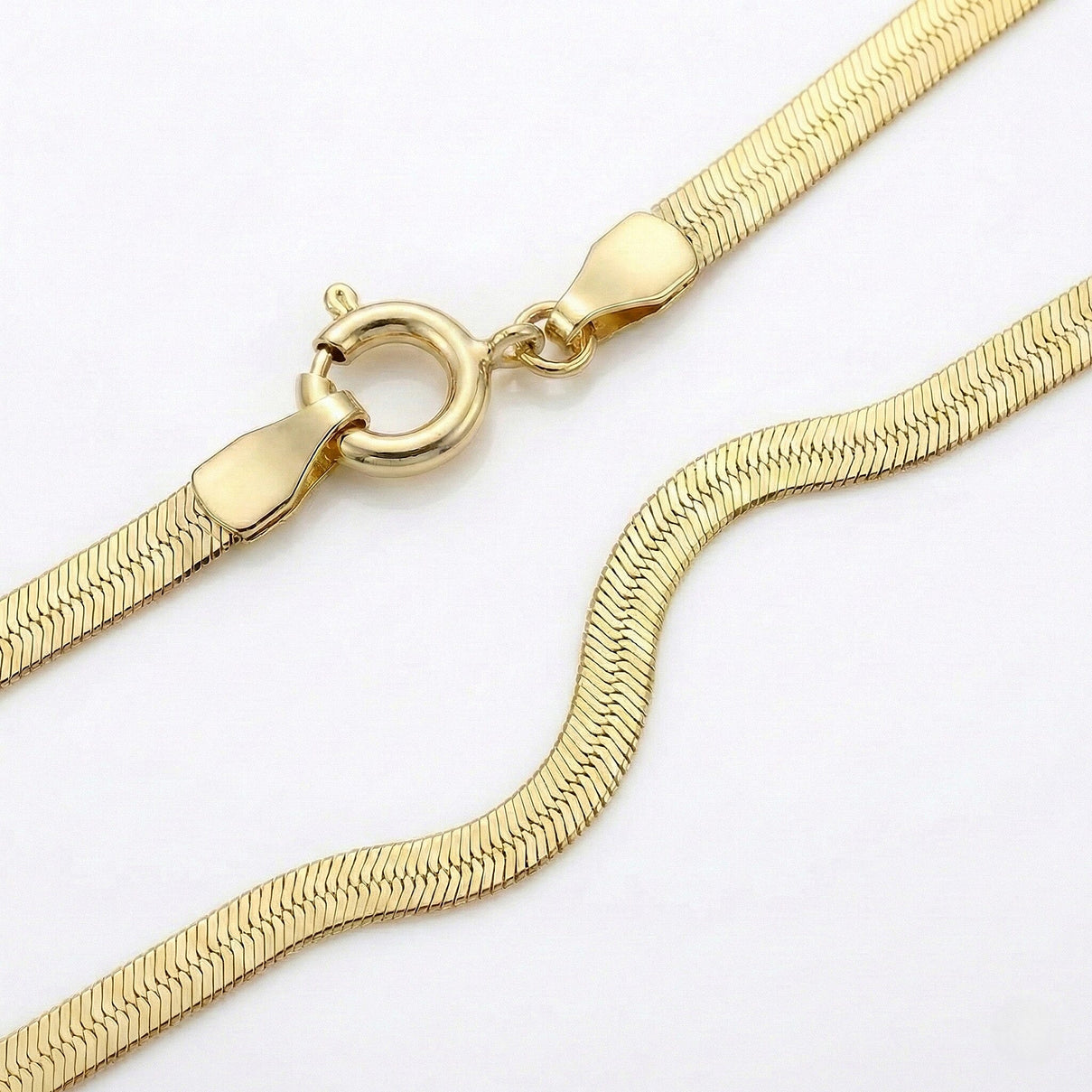 9K Yellow Gold 3mm Herringbone Bracelet 7 Inch 7193028 4