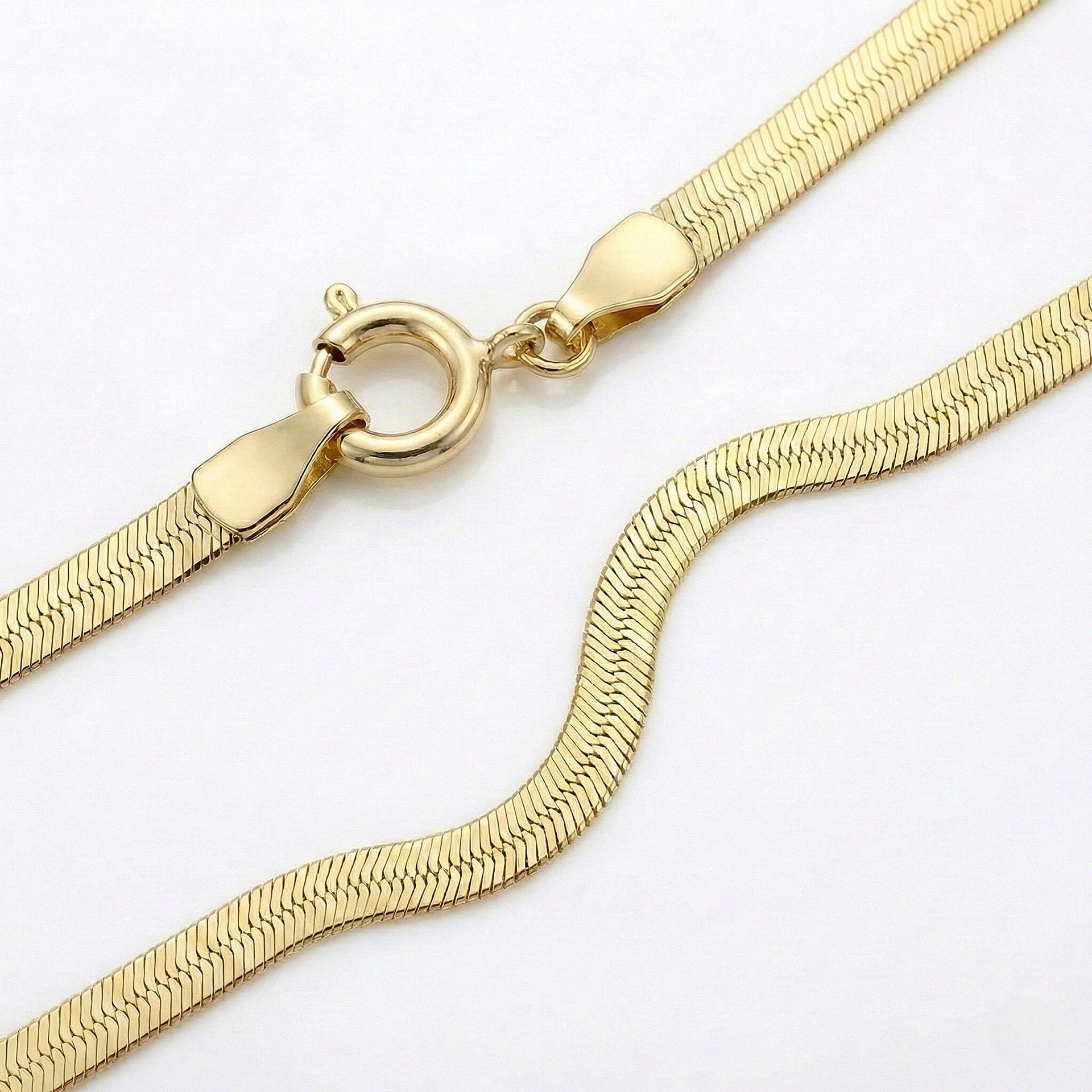 9K Yellow Gold 3mm Herringbone Bracelet 7 Inch 7193028 4