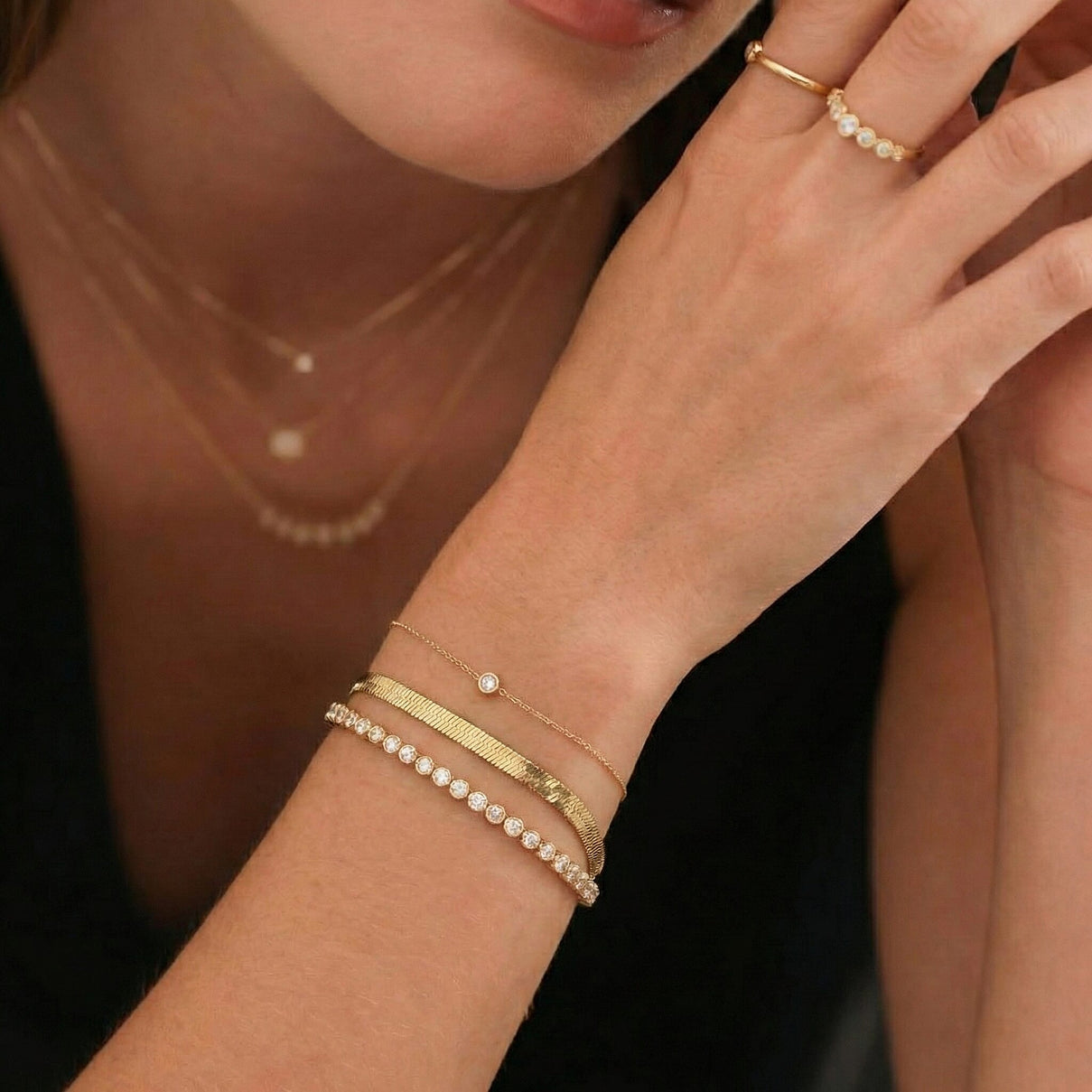 9K Yellow Gold 3mm Herringbone Bracelet 7 Inch 7193028 5