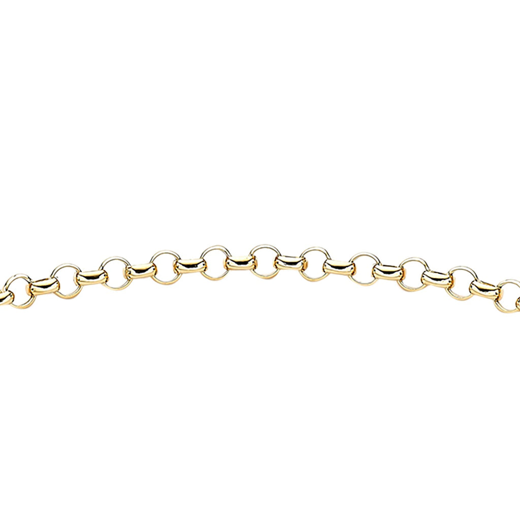 9K Yellow Gold 3mm Hollow Round Belcher 9mm X 14mm Padlock And Safety Chain Bracelet 7 Inch