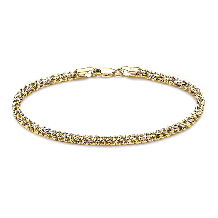 9K Yellow Gold 3mm Square Spiga Chain Bracelet 7.5 Inch 8894685 1