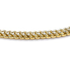 9K Yellow Gold 3mm Square Spiga Chain Bracelet 7.5 Inch
