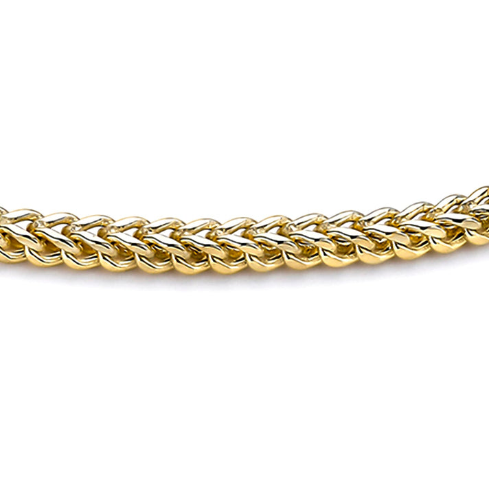 9K Yellow Gold 3mm Square Spiga Chain Bracelet 7.5 Inch 8894685 2